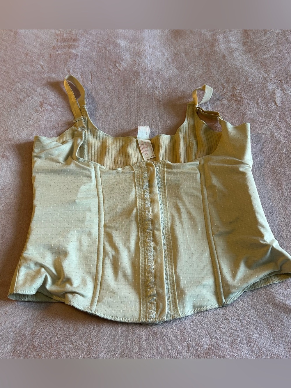 Ardyss vintage cream style 100 girdle 40 satin trim front hook adjustable straps
